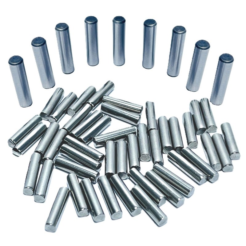 ZDingTech 60pcs 3mm x 12mm Dowel Pins,3mm Metal Dowel pins M3 3mm Shelf Pegs,Support Shelves,Metal Rod.Bearings Alloy Steel Wood Bunk Bed pegs - Image 1